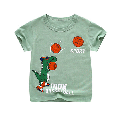 Summer Cartoon Cotton Short Sleeve T-Shirt for Kids - # BAAA1111010021 & BOAA11510032