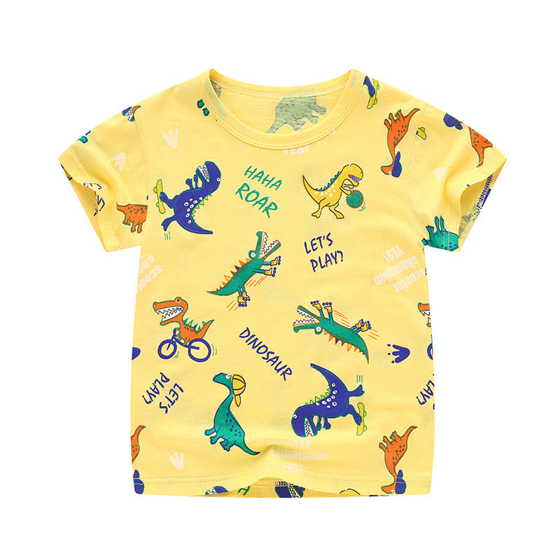 Summer Cartoon Cotton Short Sleeve T-Shirt for Kids - # BAAA1111010021 & BOAA11510032