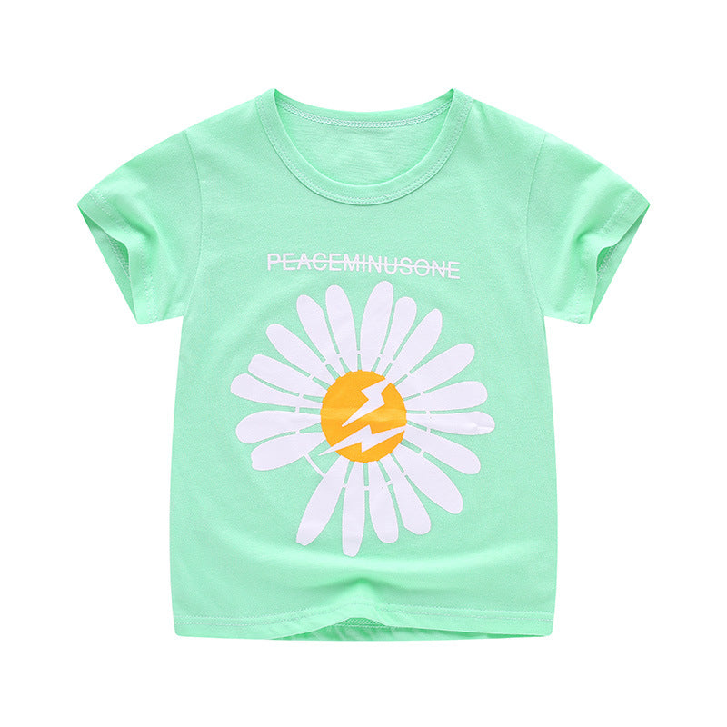 Summer Cartoon Cotton Short Sleeve T-Shirt for Kids - # BAAA1111010021 & BOAA11510032