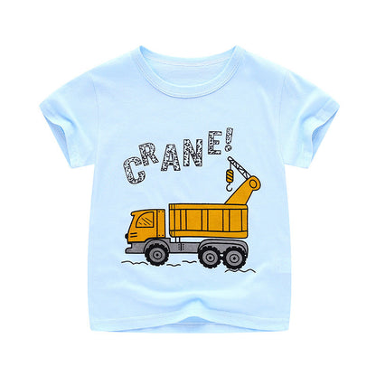 Summer Cartoon Cotton Short Sleeve T-Shirt for Kids - # BAAA1111010021 & BOAA11510032