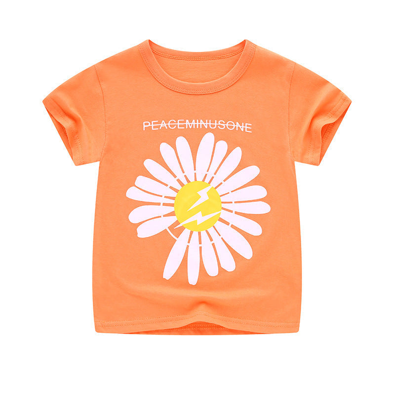 Summer Cartoon Cotton Short Sleeve T-Shirt for Kids - # BAAA1111010021 & BOAA11510032