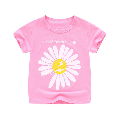 Summer Cartoon Cotton Short Sleeve T-Shirt for Kids - # BAAA1111010021 & BOAA11510032