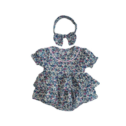 Summer Infant Baby Floral Romper | With Headband - # BAAA21110047