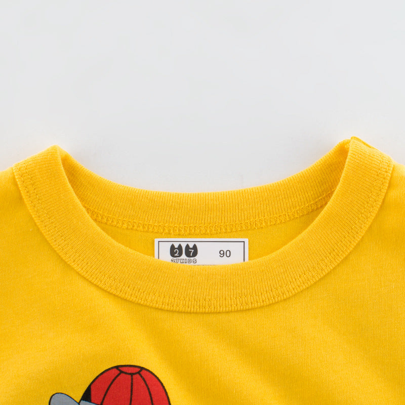 Summer Kids Short Sleeve T-Shirt with Dinosaur Print - # BAAA1111010022 & BOAA11510031