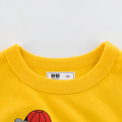 Summer Kids Short Sleeve T-Shirt with Dinosaur Print - # BAAA1111010022 & BOAA11510031