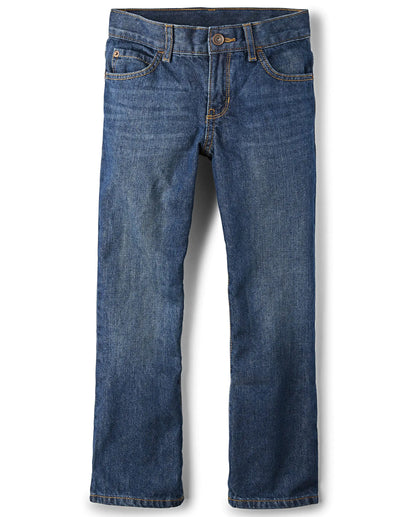 The Children's Place Boys' Basic Bootcut Jeans 10 Dark Jupiter Single - # BOAA12410005
