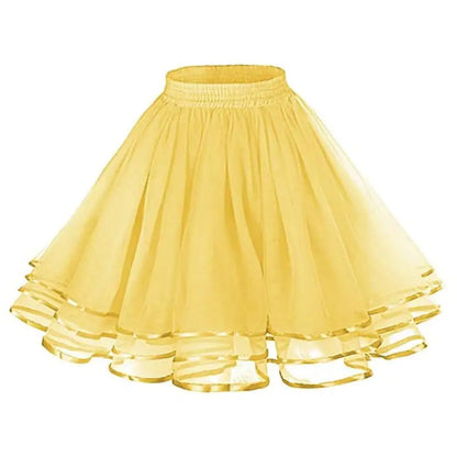 Three-Layer Ribbon Grenadine Soft Girl Skirt - # GIAA23710003