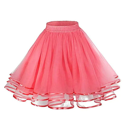 Three-Layer Ribbon Grenadine Soft Girl Skirt - # GIAA23710003