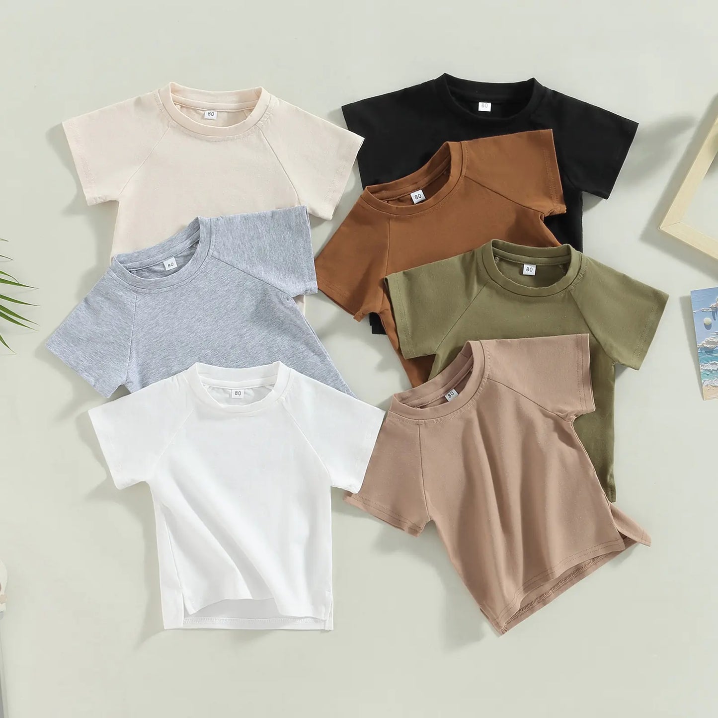 Toddler Kids Baby Girls Boys Summer Casual Tops - # BOAA11510016