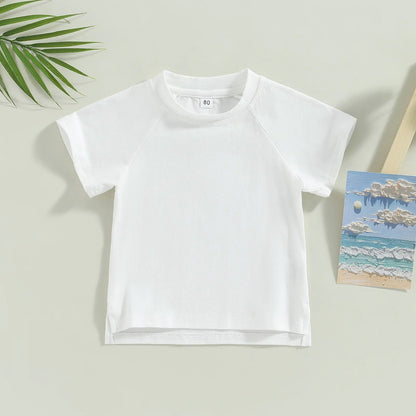 Toddler Kids Baby Girls Boys Summer Casual Tops - # BOAA11510016