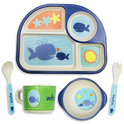 Toddler Plates and Bowls Set | Bamboo Plate Dishes - # BAGE21110024
