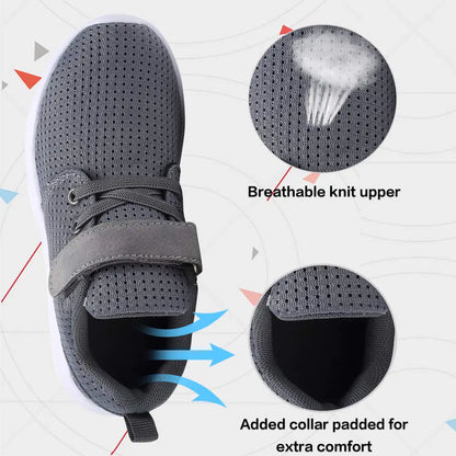 TOEDNNQI Boys Girls Sneakers Kids Lightweight Breathable Strap Athletic Running Shoes for Toddler/Little Kid/Big Kid 6 Toddler Grey - # BOAA71510001