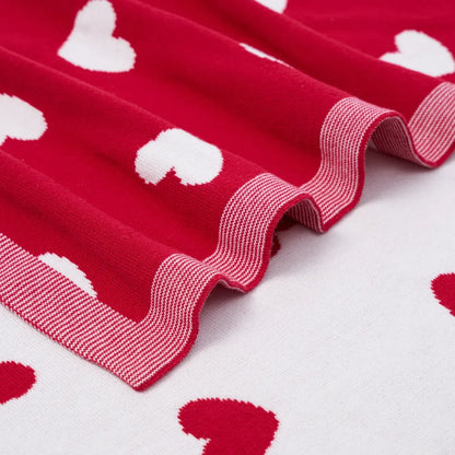 Valentine Heart Jacquard Baby Blanket