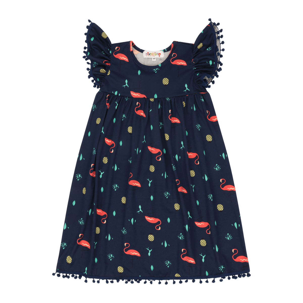 Flamingo Short Sleeve Dress – Colorful Multicultural Kids Outfit