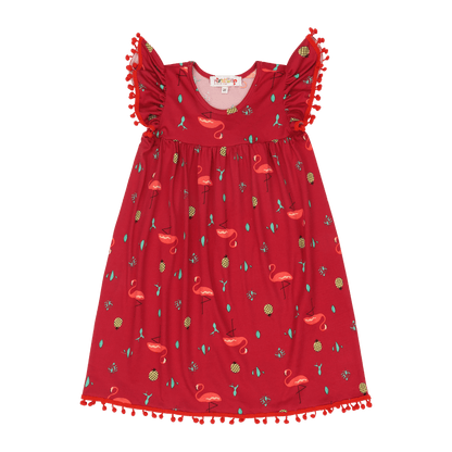 Flamingo Short Sleeve Dress – Colorful Multicultural Kids Outfit