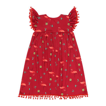 Flamingo Short Sleeve Dress – Colorful Multicultural Kids Outfit