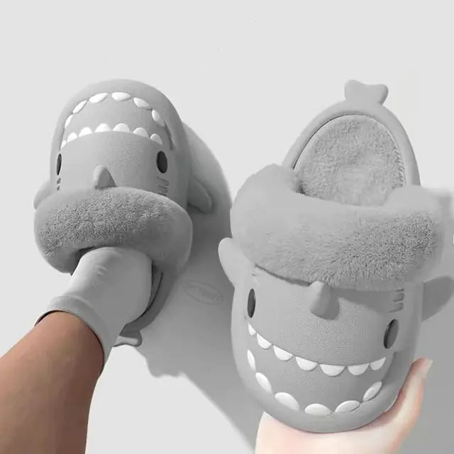 Winter Plush Shark Slippers - # BOAA73410008