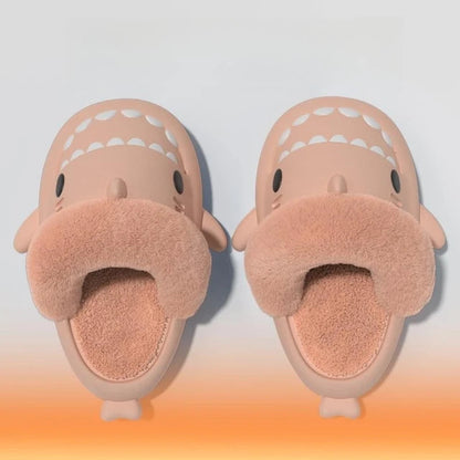 Winter Plush Shark Slippers Boys Men - # BOAA73410003