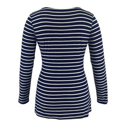 Women Deep V-Neck Long Sleeve Printed Maternity & Nursing T-Shirt - # PRGTA11310027 & NURSGA11110113