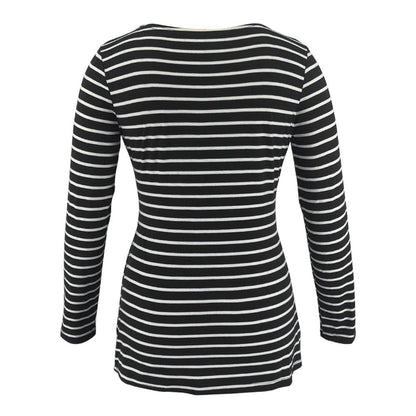 Women Deep V-Neck Long Sleeve Printed Maternity & Nursing T-Shirt - # PRGTA11310027 & NURSGA11110113