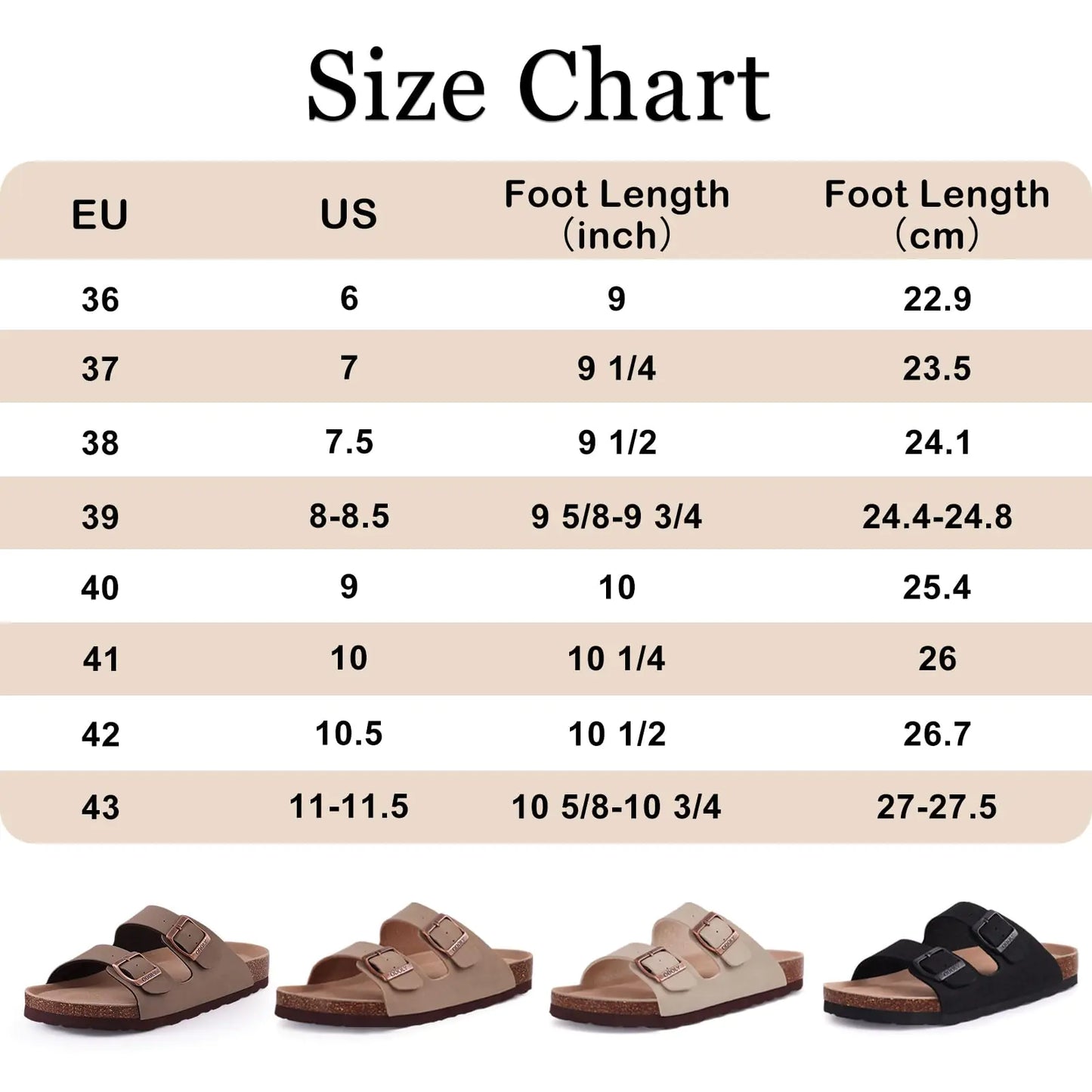 Women's Cork Footbed Slide Sandal, Comfortable Summer Beach Sandals with Adjustable Buckle 7.5 Stone - # GIAA73510007