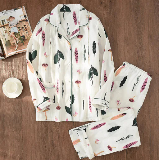 Women's Sleepwear, Maternity and Nursing Cotton Set - # NURSGA11410107