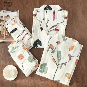 Women's Sleepwear, Maternity and Nursing Cotton Set - # NURSGA11410107