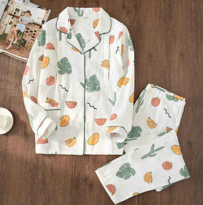 Women's Sleepwear, Maternity and Nursing Cotton Set - # NURSGA11410107