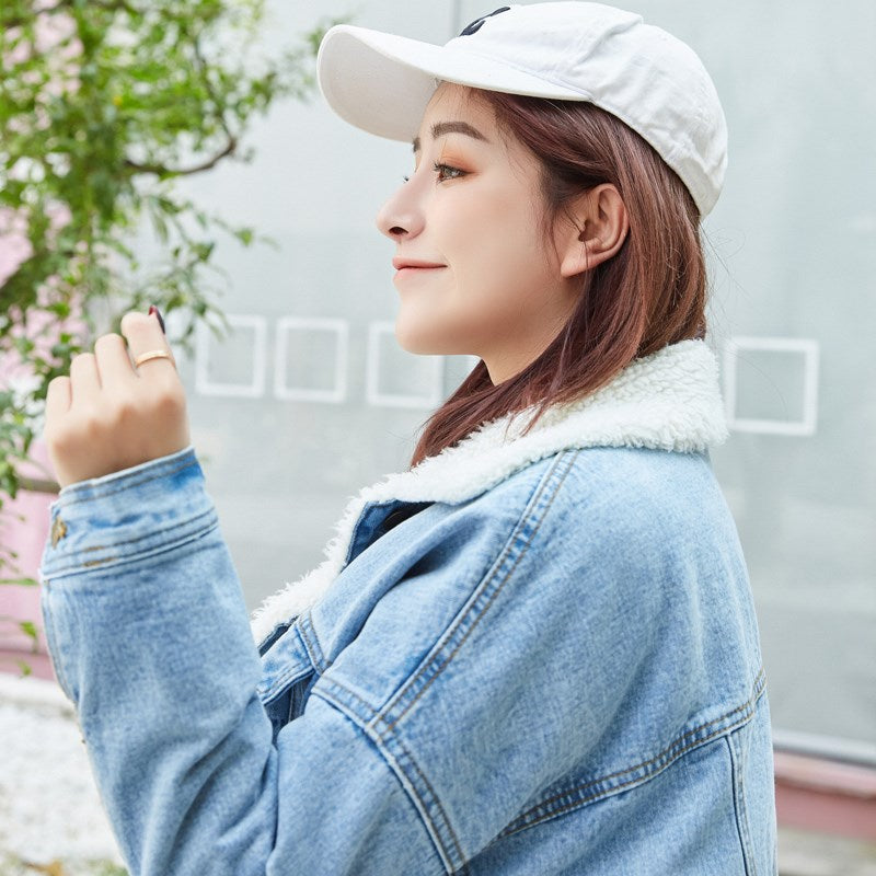Women's Winter Denim Jacket with Fleece Lining - # GIAA23210004