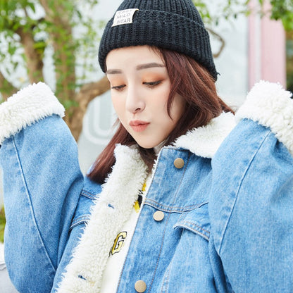 Women's Winter Denim Jacket with Fleece Lining - # GIAA23210004