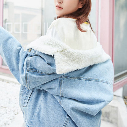 Women's Winter Denim Jacket with Fleece Lining - # GIAA23210004