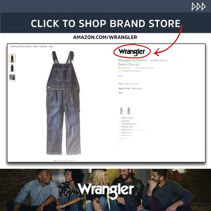 Wrangler Authentic | Boys' Classic Denim Overall | 5T Aged | Indigo - # BOAA11410014