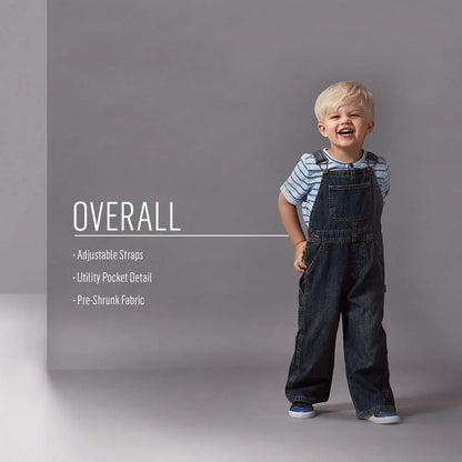 Wrangler Authentic | Boys' Classic Denim Overall | 5T Aged | Indigo - # BOAA11410014